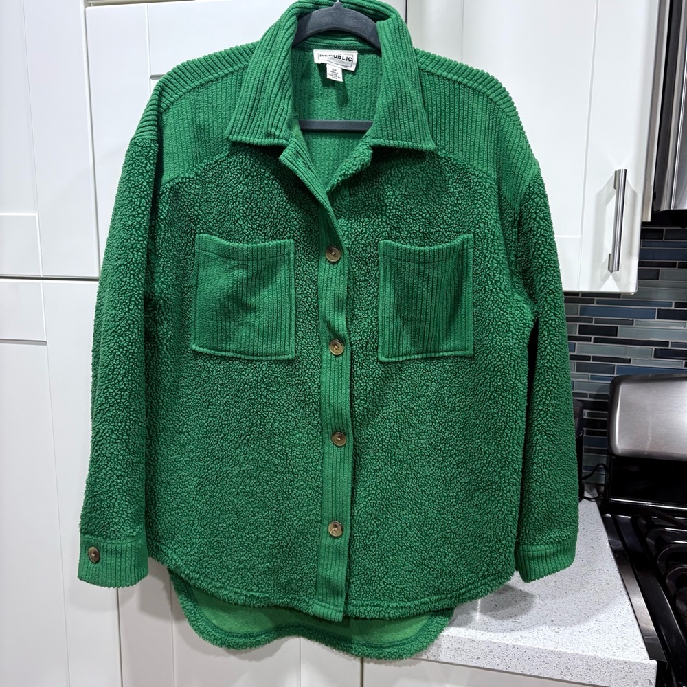 For The Republic teddy fleece drop shoulder over shirt jacket - Picture 2 of 5